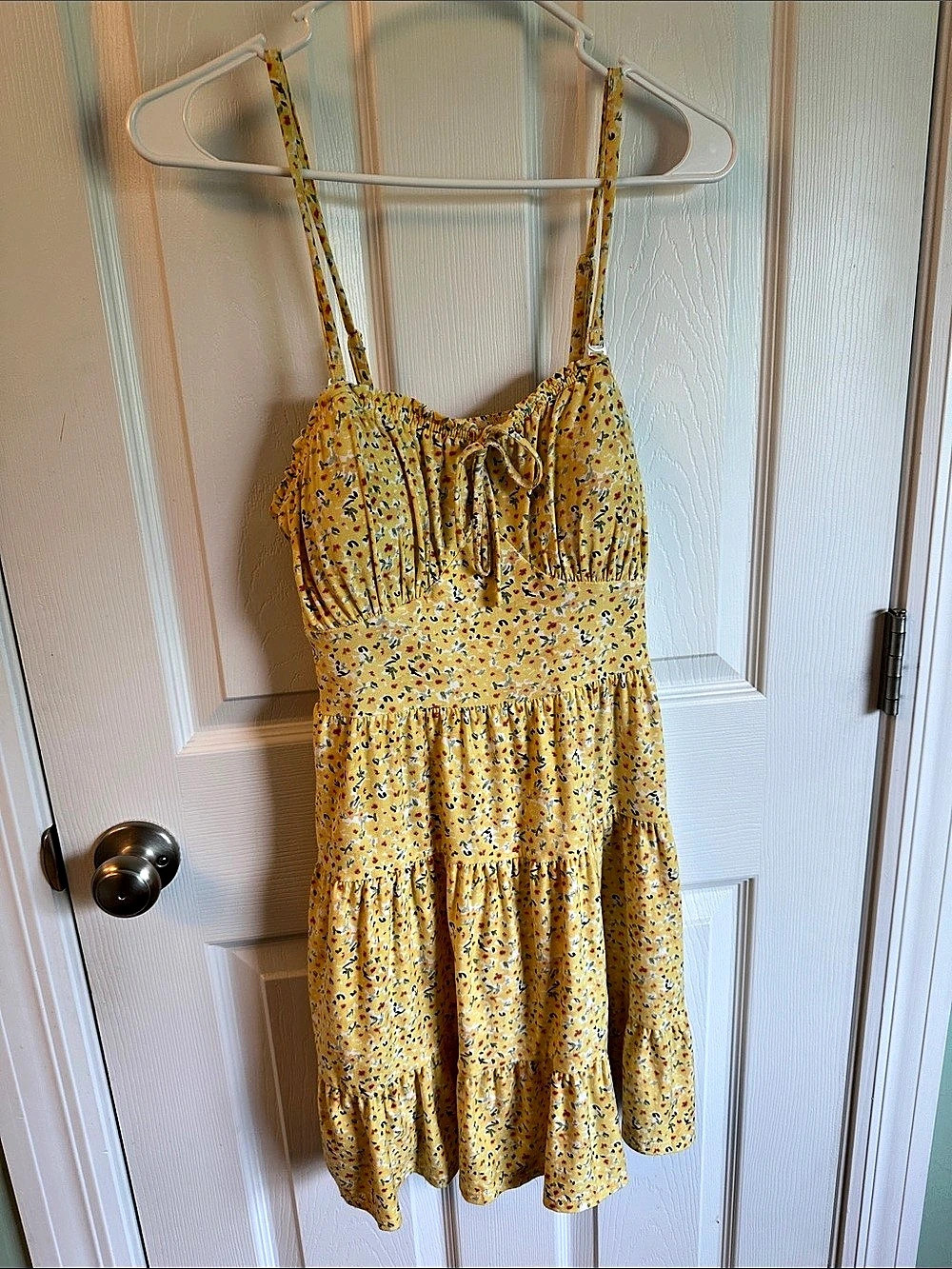 Floral Mini Dress in Yellow Like New